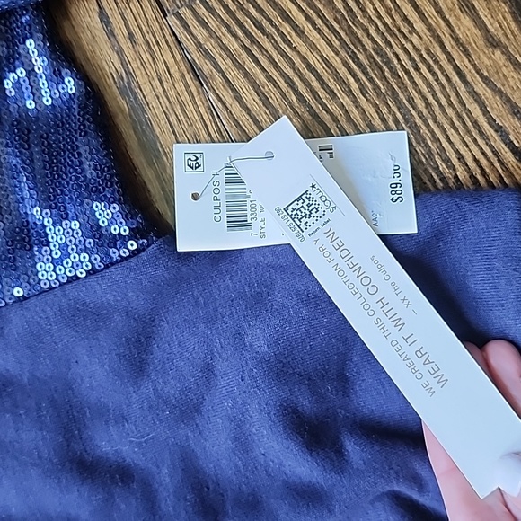 Culpos x INC Collection at Macy's Sequin French Terry Cropped Sweatshirt - Picture 5 of 8